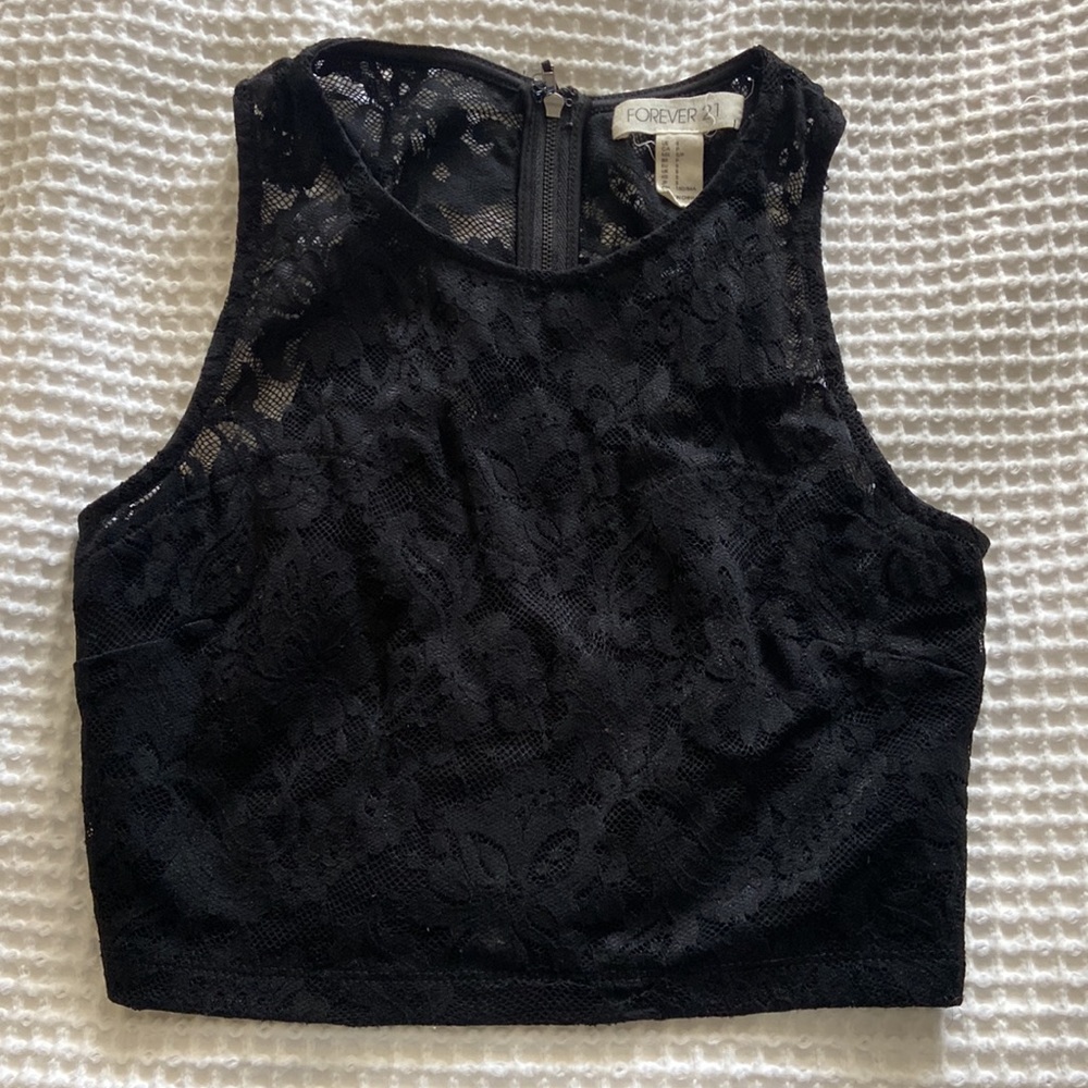 Black lace tank top